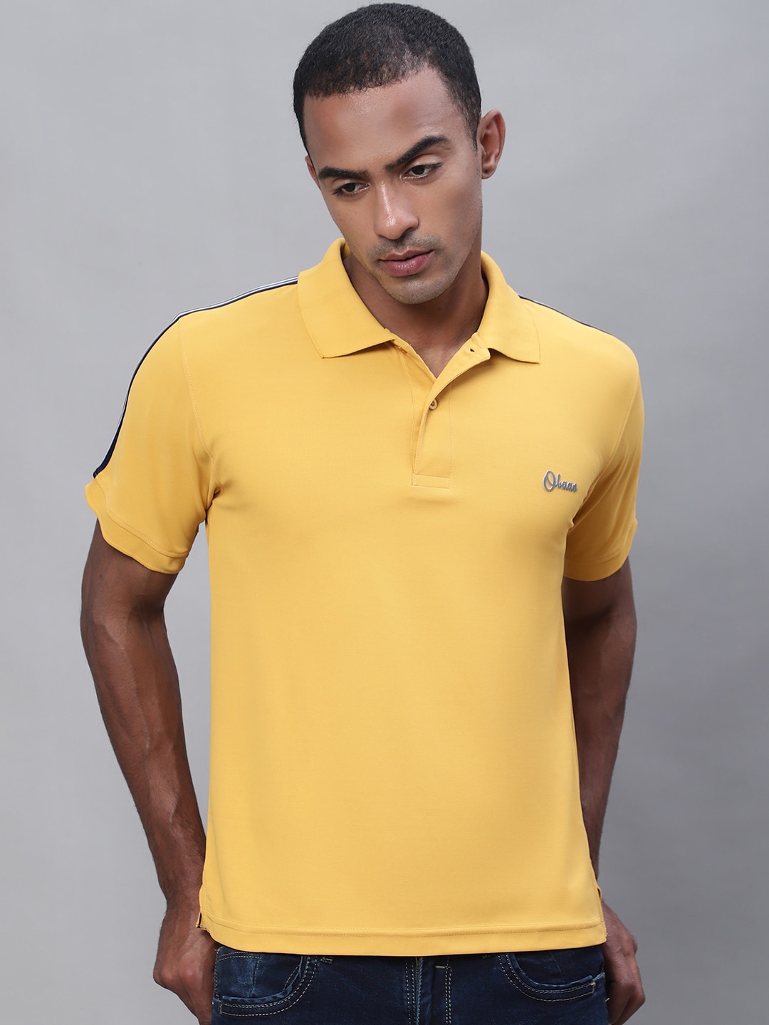 

Obaan Polo Collar Cotton Casual T-shirt, Yellow