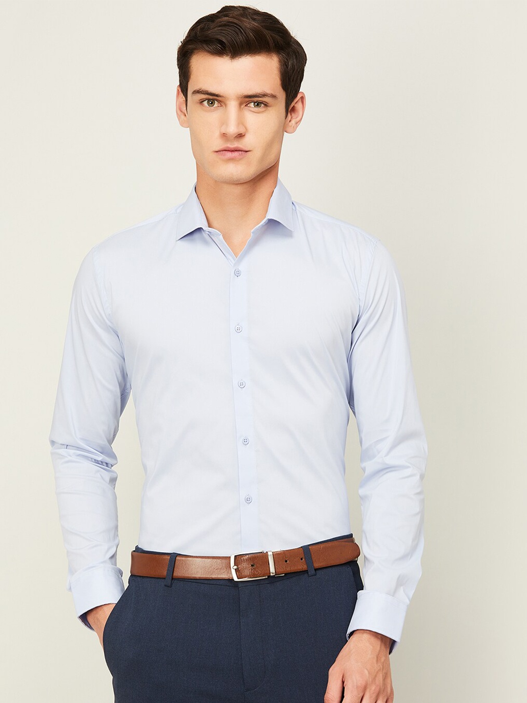 

CODE by Lifestyle Spread Collar Formal Shirt, Blue