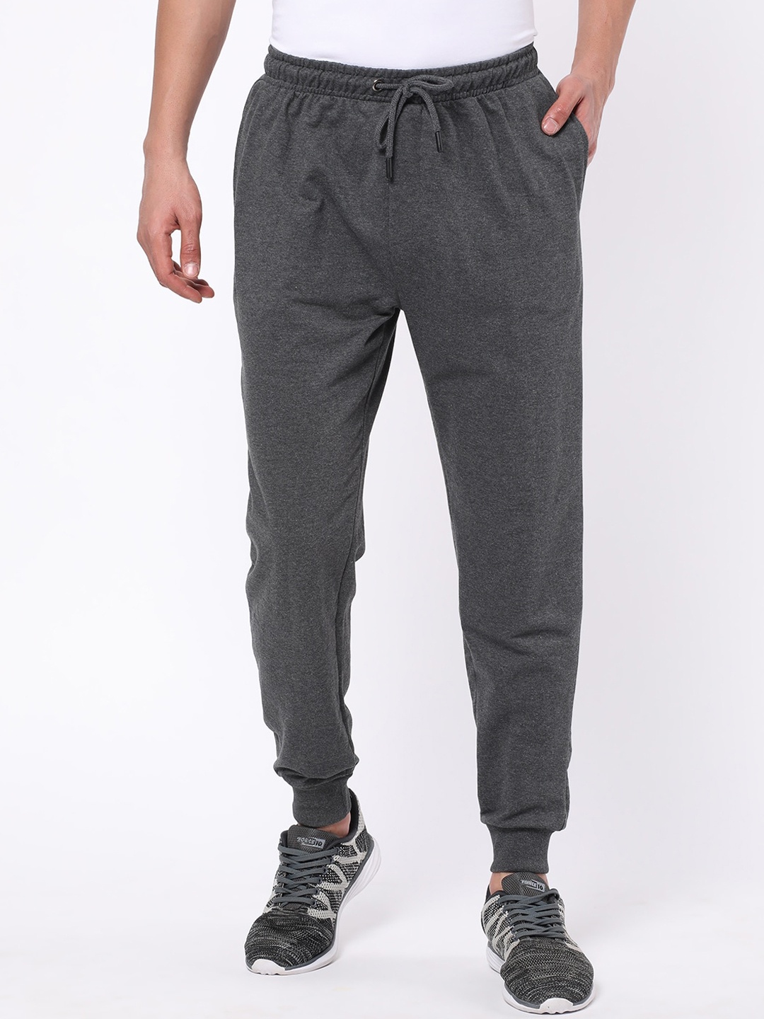 

R&B Men Regular Fit Cotton Joggers, Grey