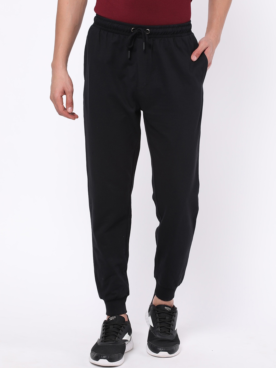 

R&B Men Regular Fit Cotton Joggers, Black