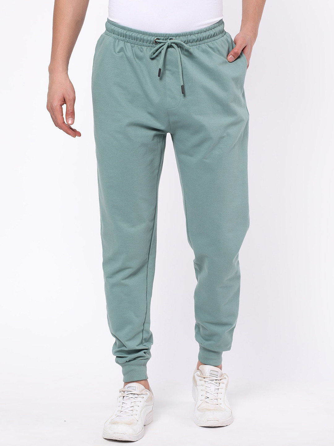 

R&B Men Regular Fit Cotton Joggers, Green