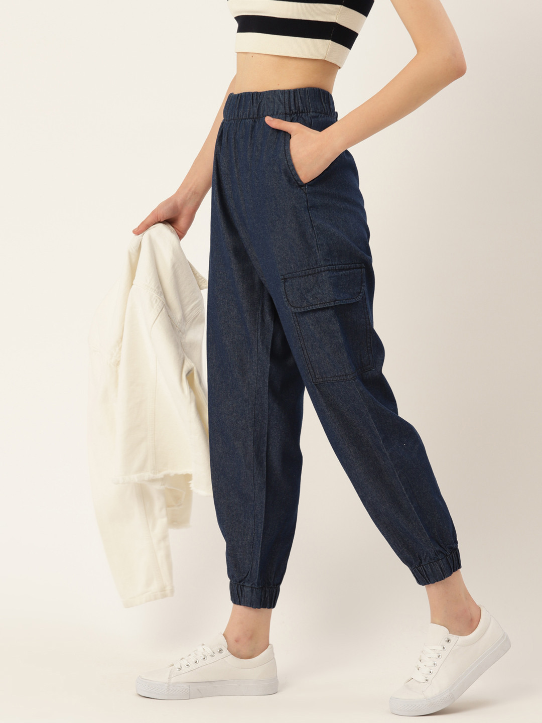 

DressBerry Pure Cotton Jogger Jeans, Blue
