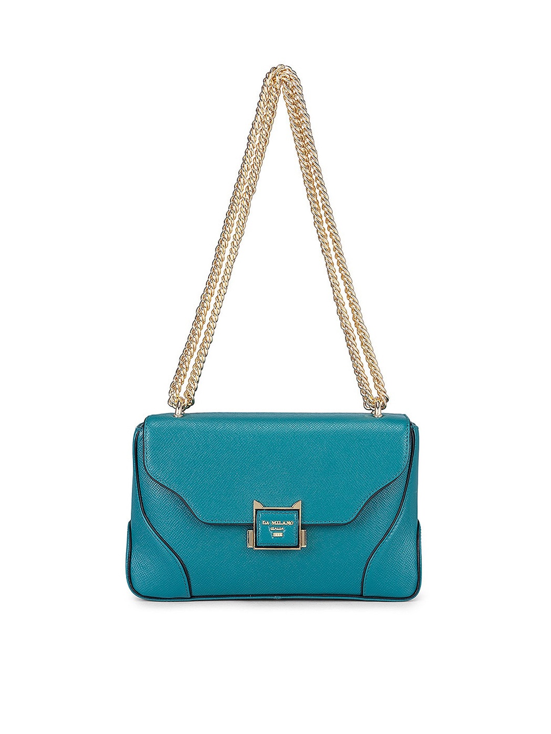

Da Milano Textured Leather Structured Shoulder Bag, Blue
