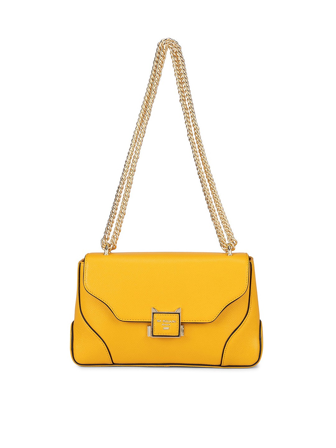 

Da Milano Leather Structured Shoulder Bag, Yellow