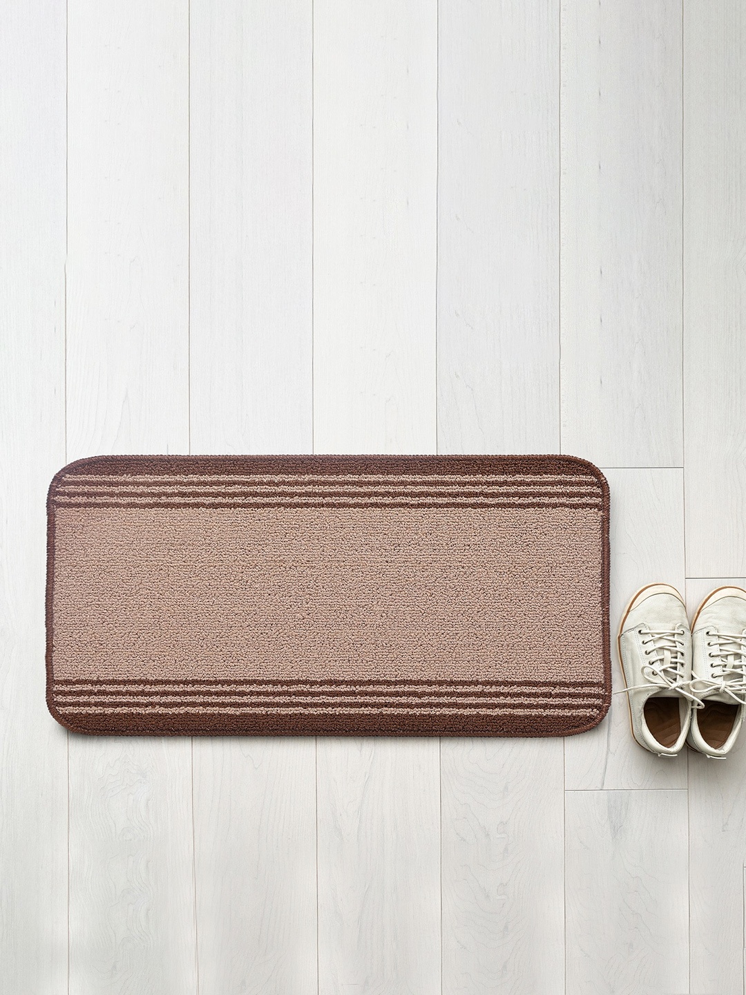 

Saral Home Power MAT Beige & Brown Power MAT Anti Skid Washable Doormat