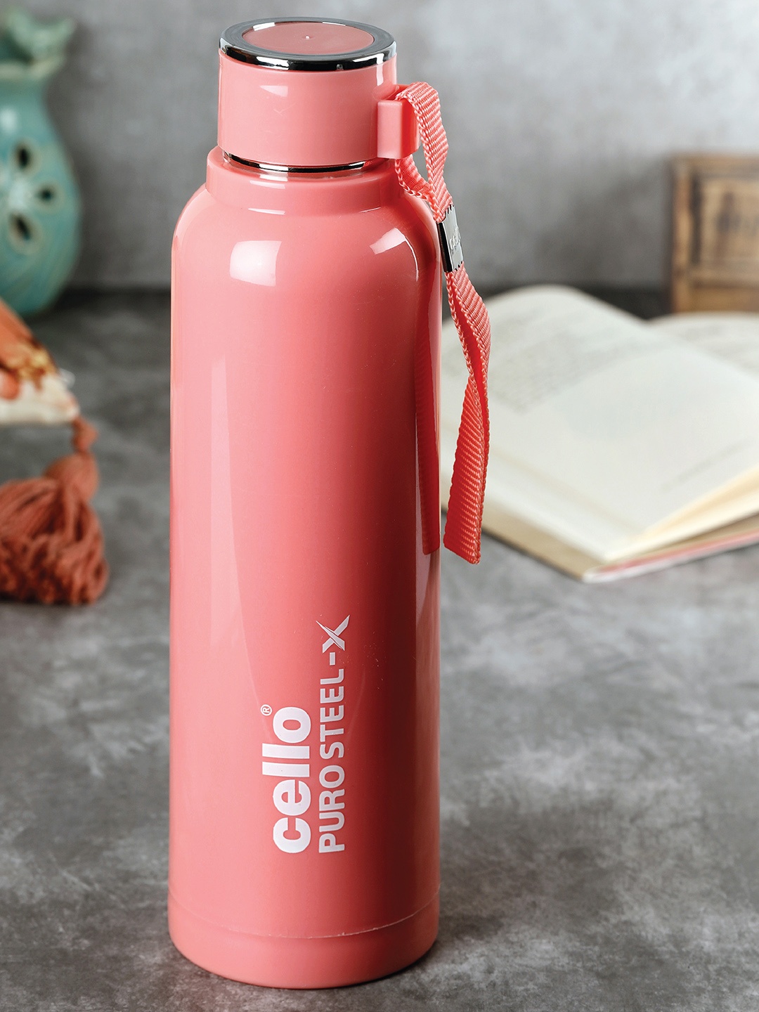 

Cello Puro Steel-X Benz 900 Peach Inner Stainless Steel Water Bottle-730ml