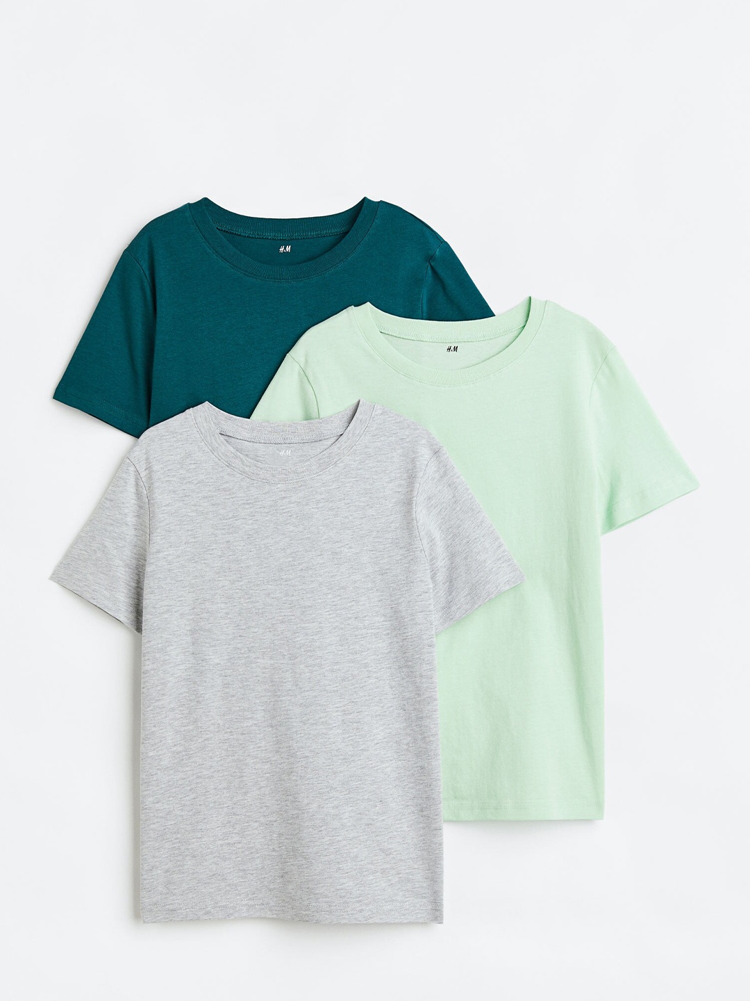 

H&M Boys 3-Pack Pure Cotton T-shirts, Green