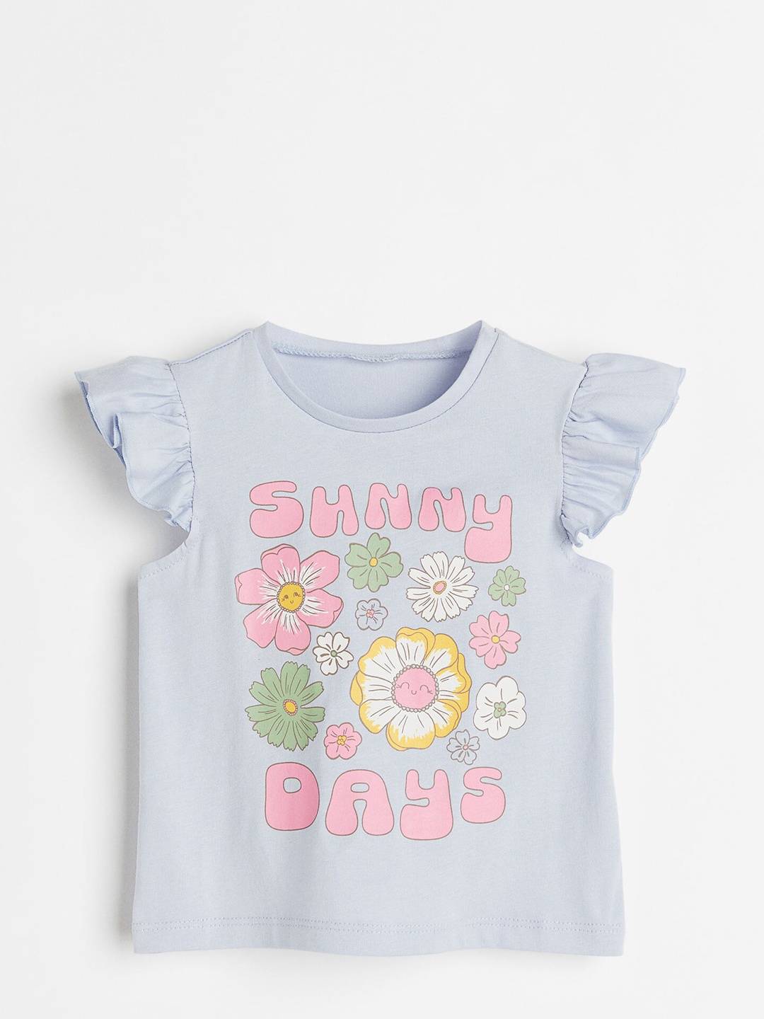 

H&M Girls Printed Cotton T-shirt, Blue