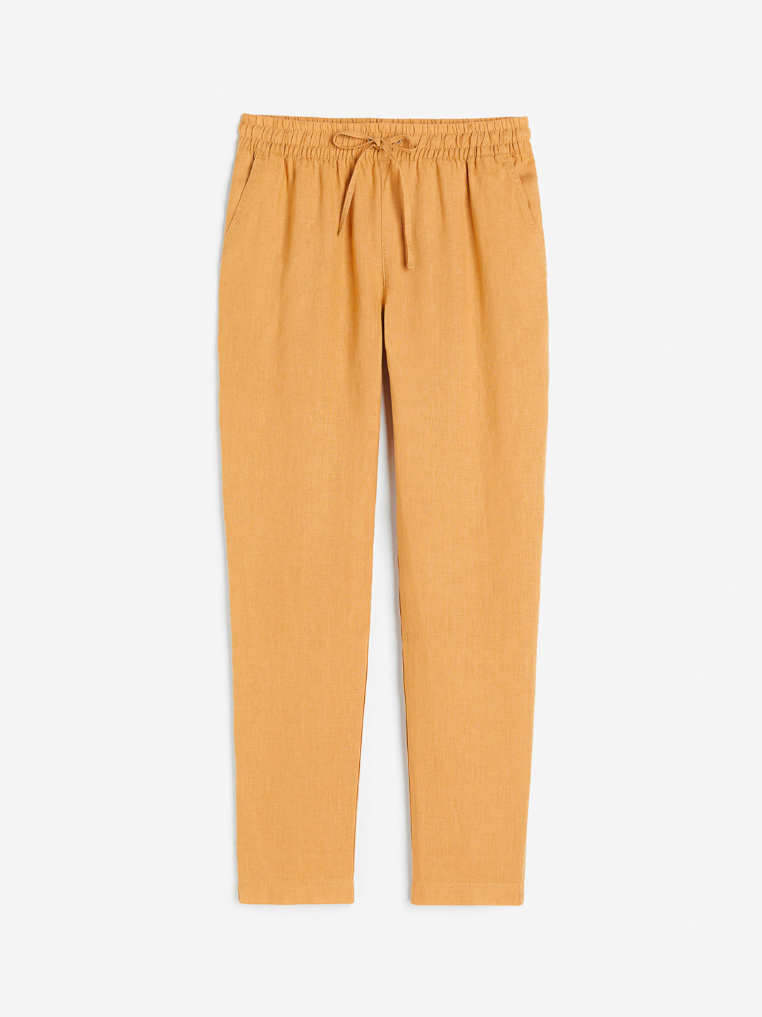 

H&M Women Linen Joggers, Mustard