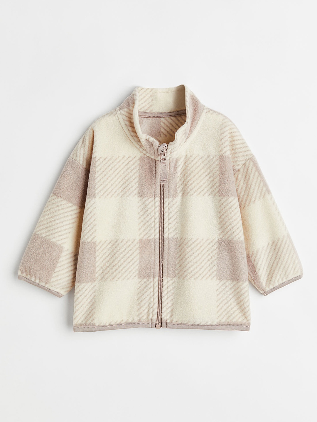 

H&M Kids Girls Patterned Fleece Jacket, Cream