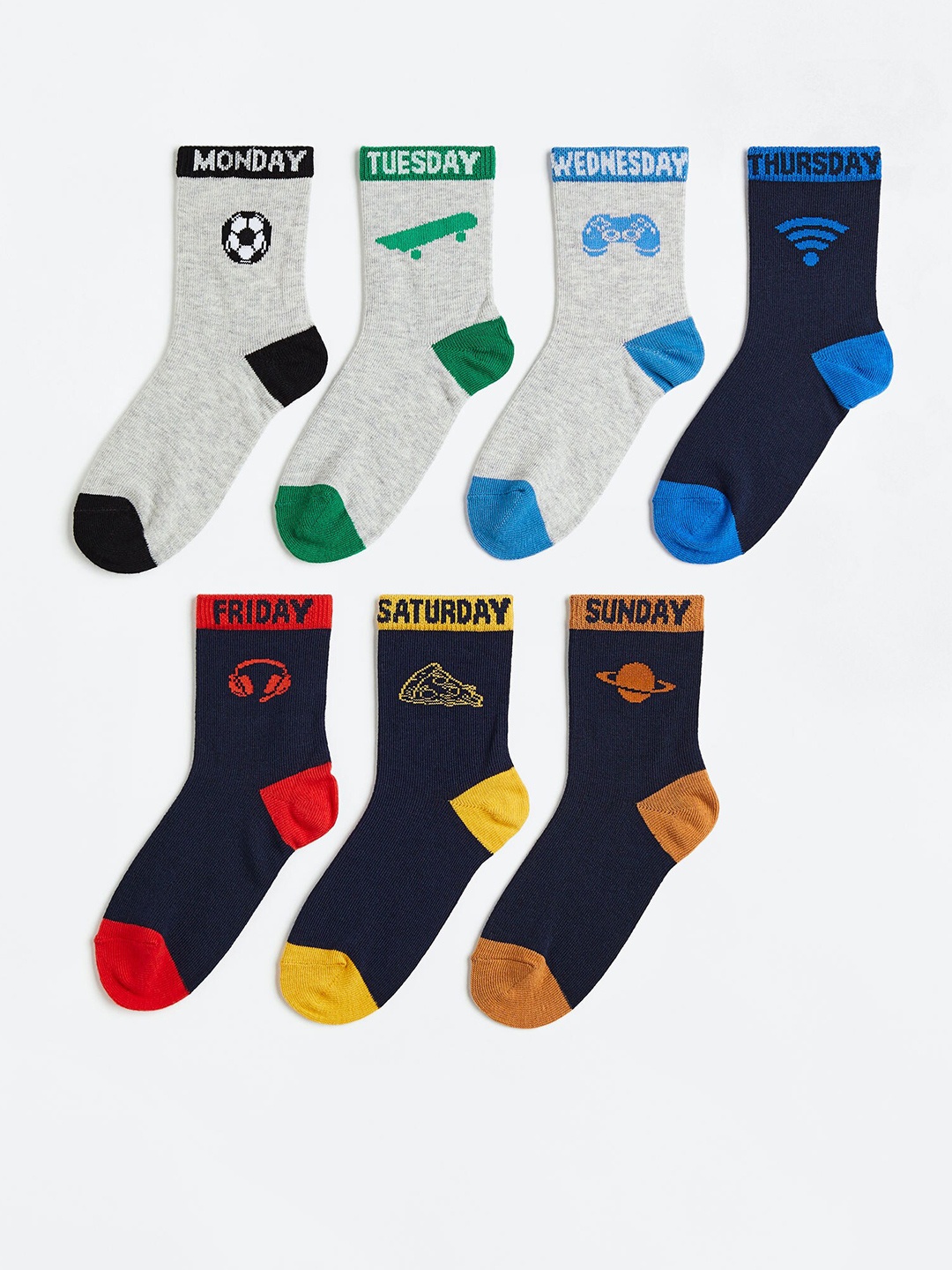 

H&M Boys 7-Pack Socks, Blue