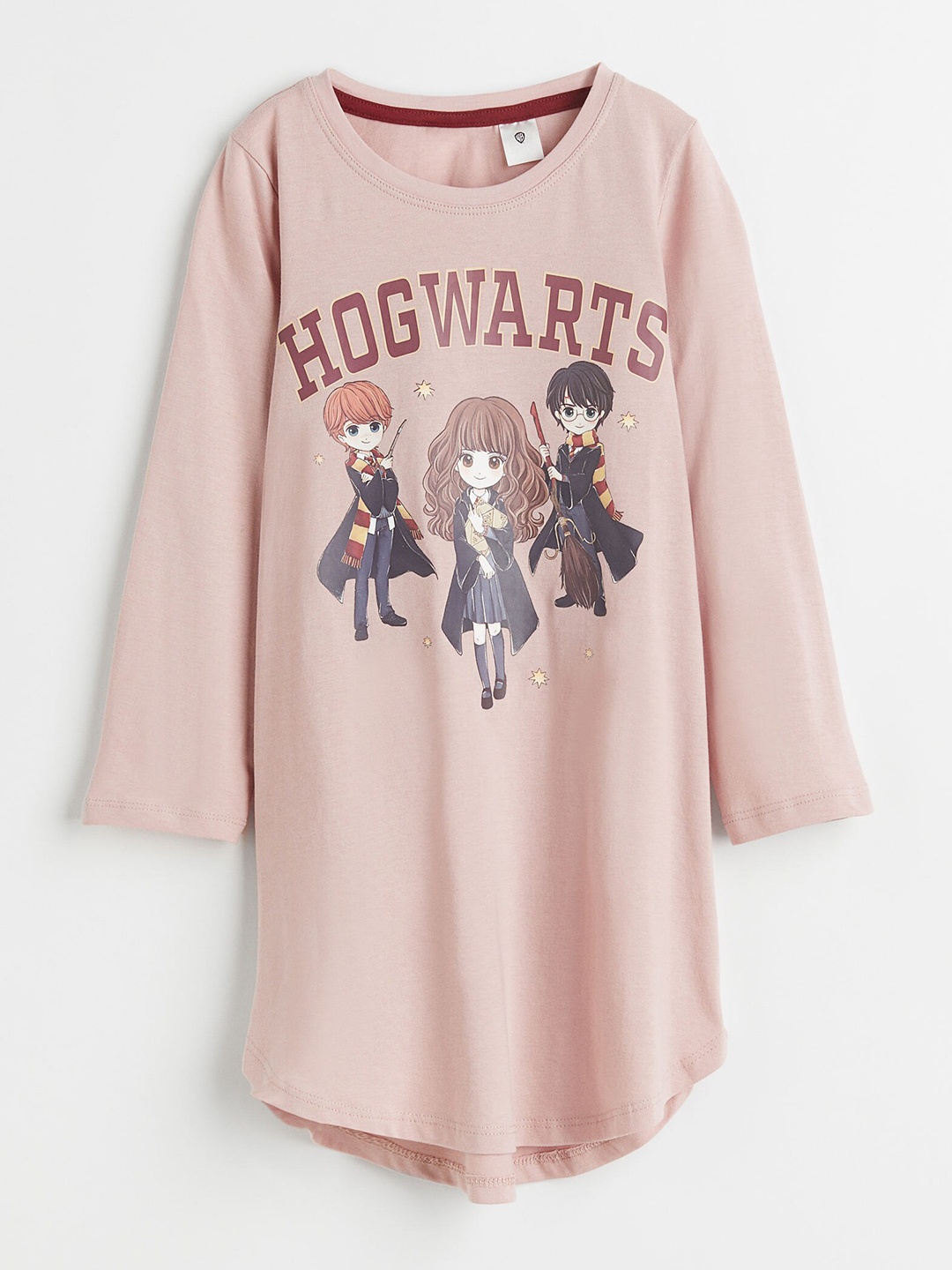 

H&M Girls Hogwarts Printed Pure-Cotton Nightdress, Pink