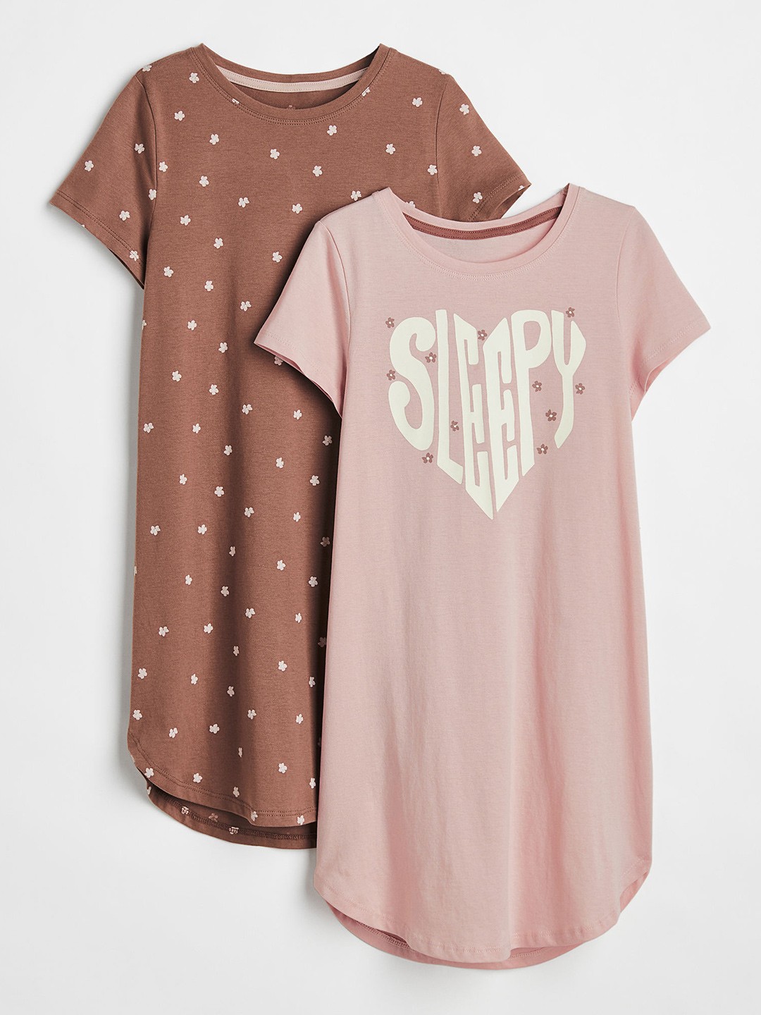 

H&M Girls 2-Pack Nightdresses, Beige