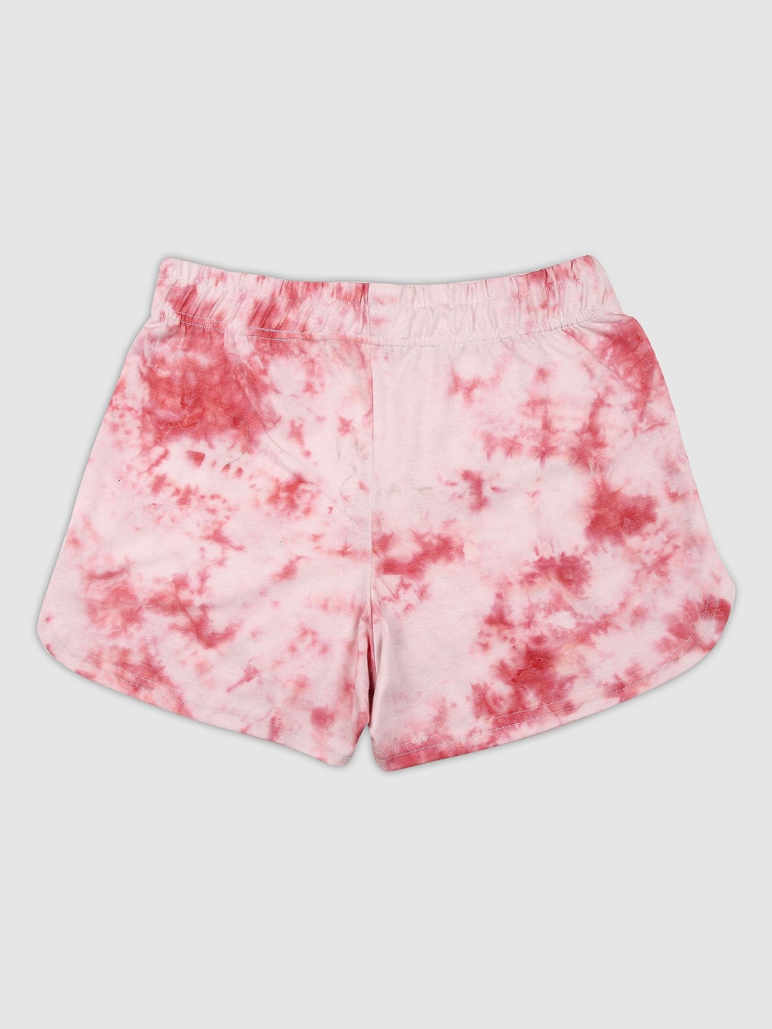 

YK Girls Tie And Dye Mid-Rise Cotton Shorts, Maroon
