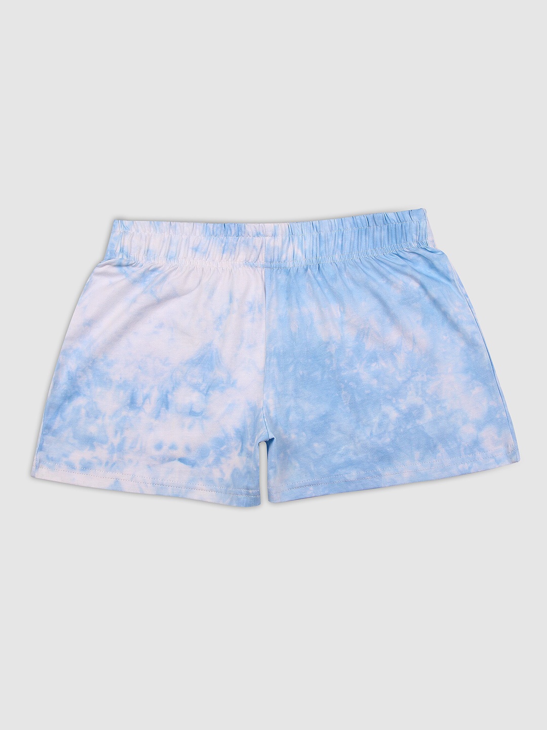 

YK Girls Tie And Dye Mid-Rise Cotton Shorts, White