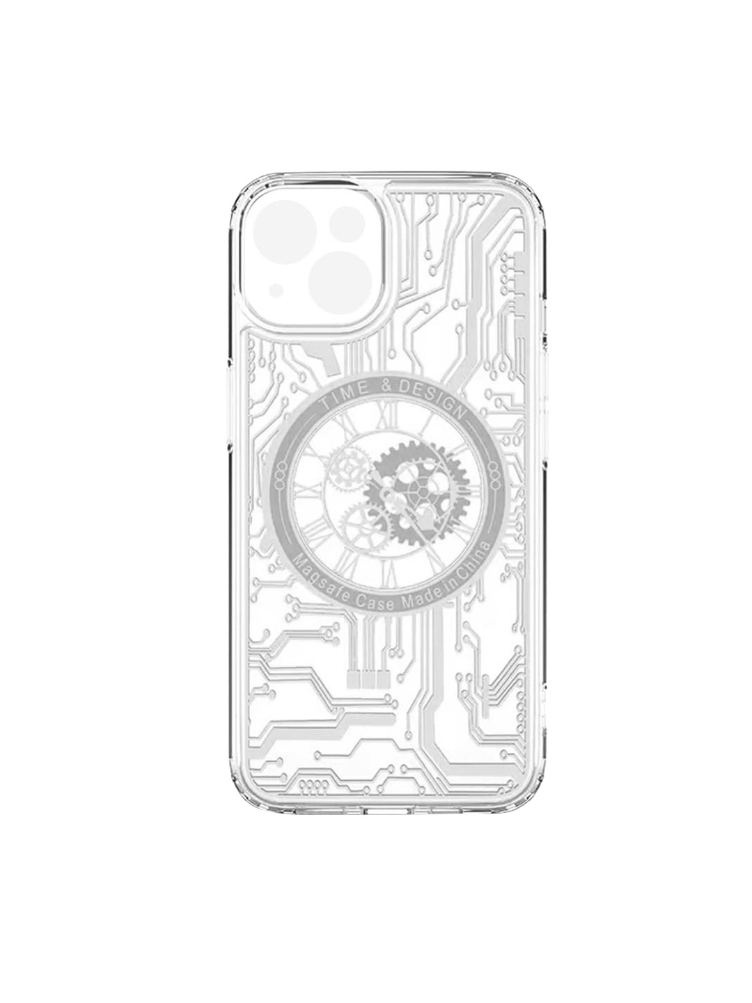 

TREEMODA Printed Anti Drop Impact iPhone 14 Back Case, Silver