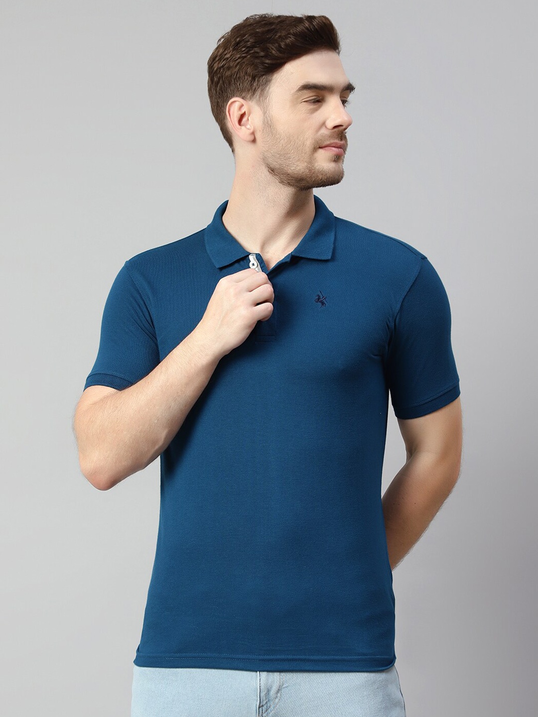 

Cantabil Polo Collar Cotton T-shirt, Blue