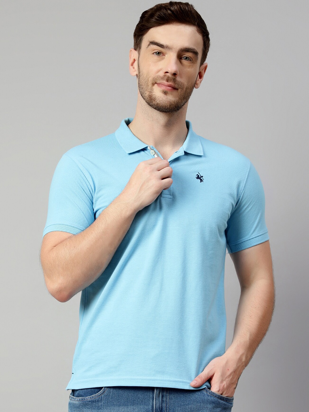 

Cantabil Polo Collar Cotton Casual T-shirt, Blue