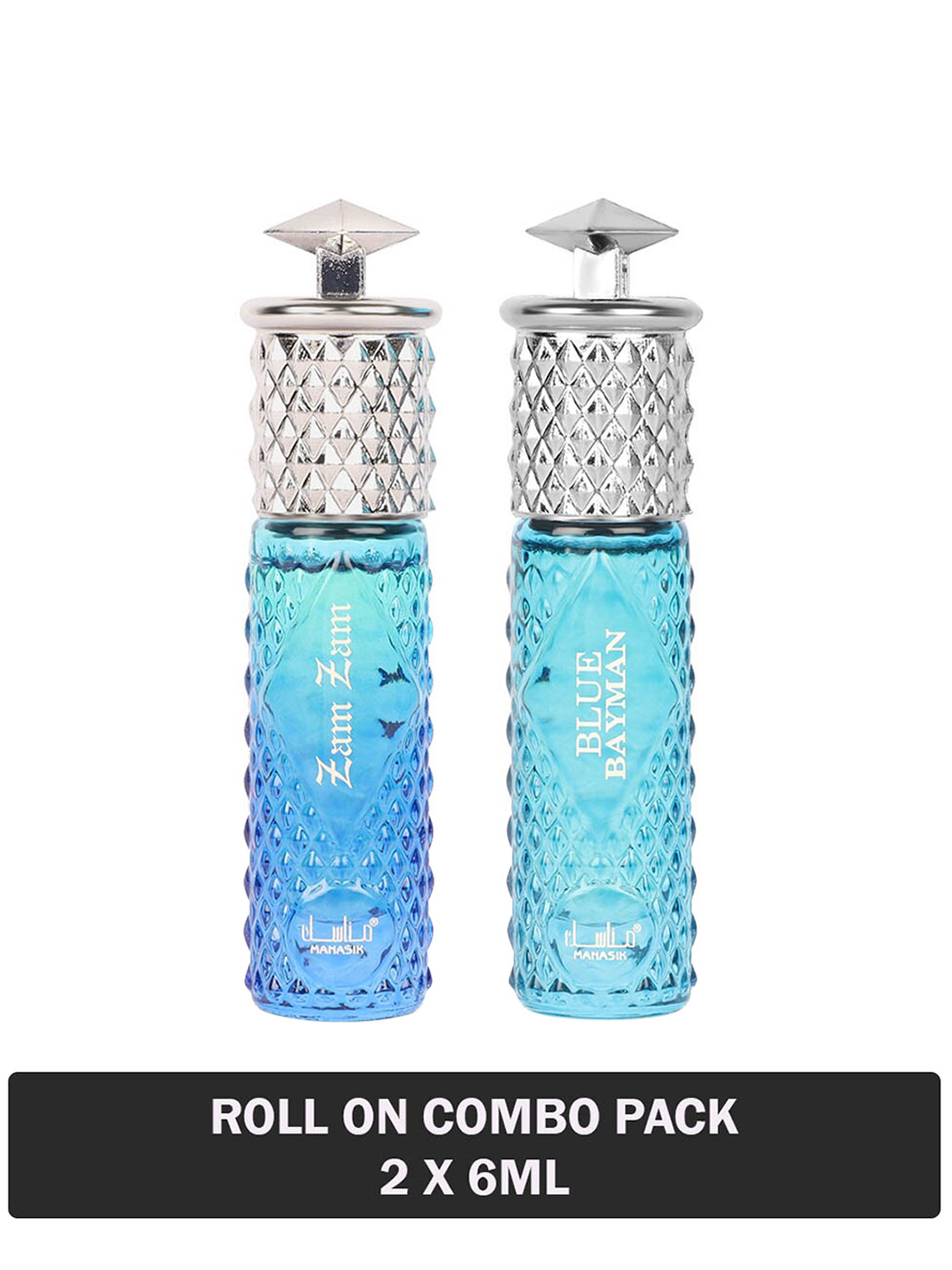 

MANASIK Set of Zam Zam & Blue Bayman Long-Lasting Roll-On Attar - 6 ml each