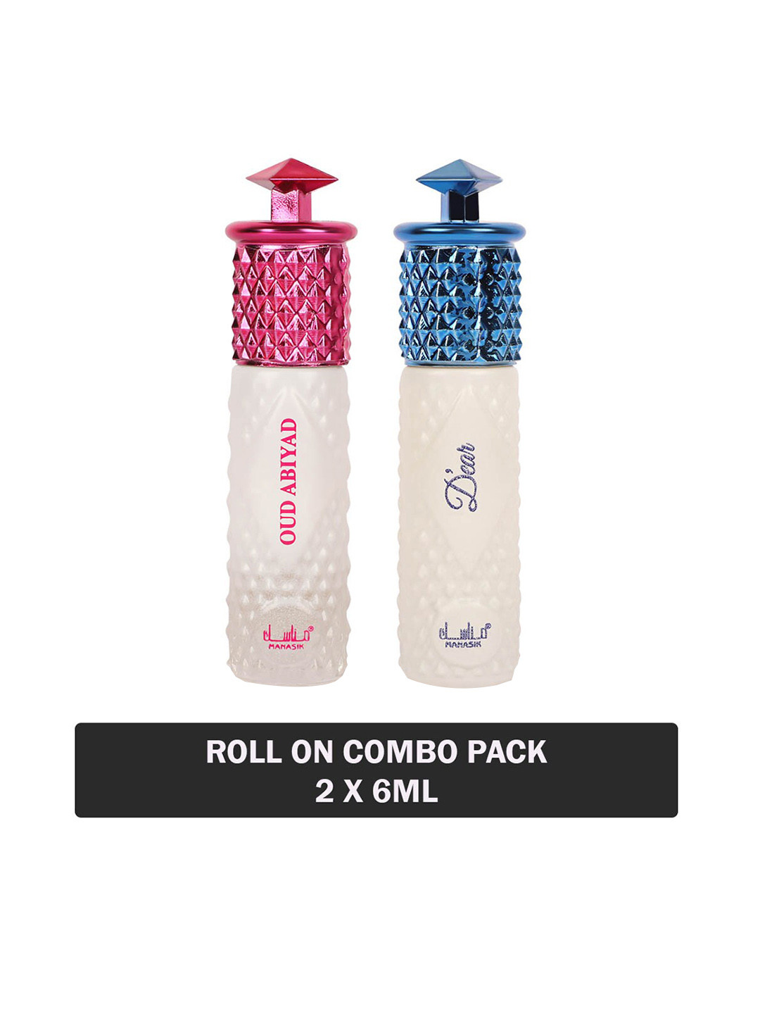 

MANASIK Set of Dear & Oud Abiyad Long-Lasting Roll-On Attar - 6 ml each, White