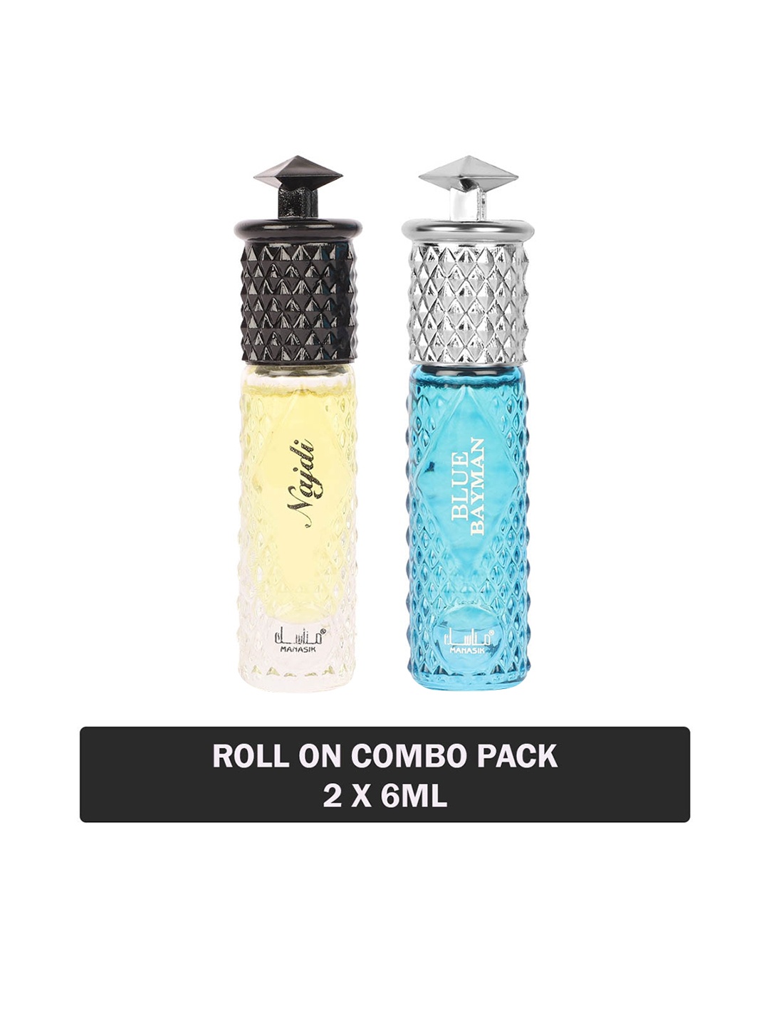

MANASIK Set of Najdi & Blue Bayman Long-Lasting Roll-On Attar - 6 ml each