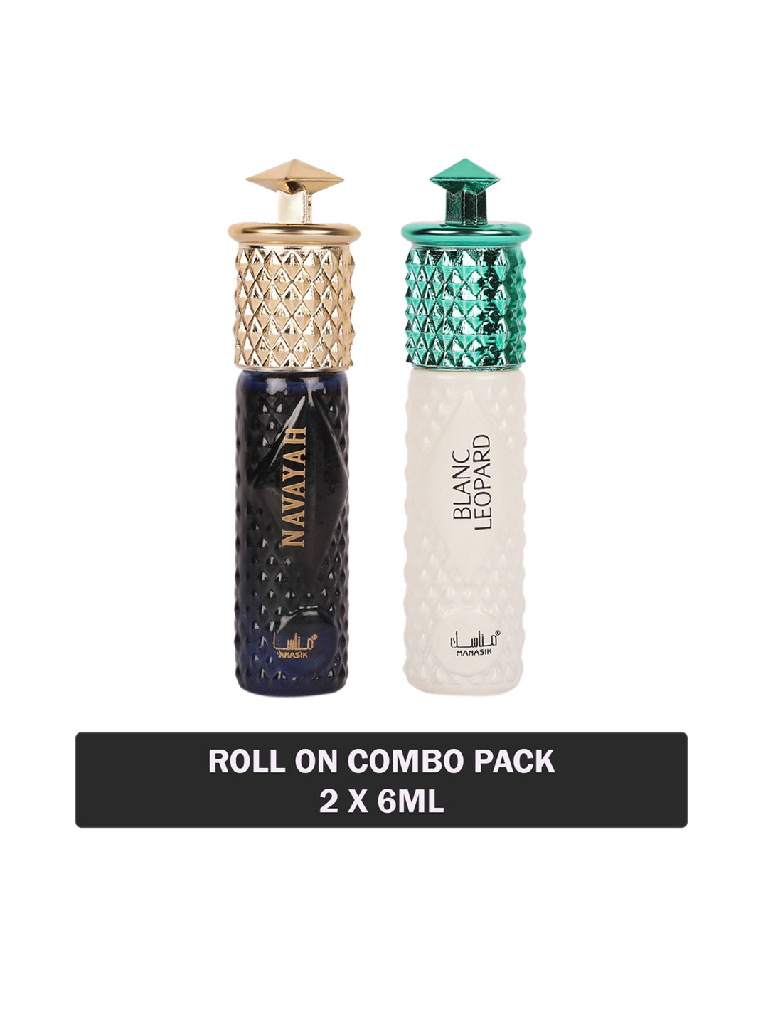 

MANASIK Set of Navayah & Blanc Leopard Long-Lasting Roll-On Attar - 6 ml each, White
