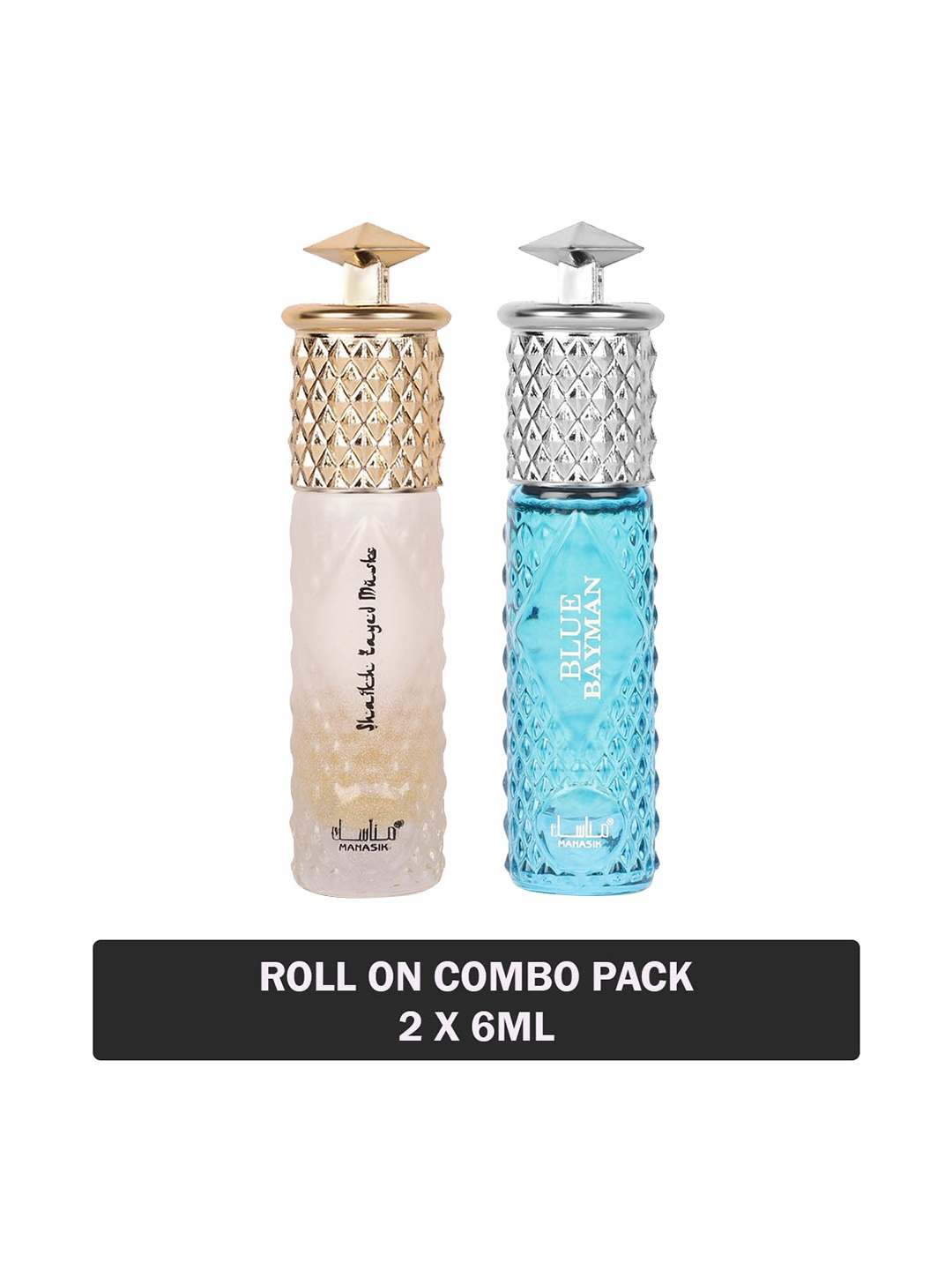 

MANASIK Set of Shaikh Zayed Musk & Blue Bayman Long-Lasting Roll-On Attar - 6 ml each