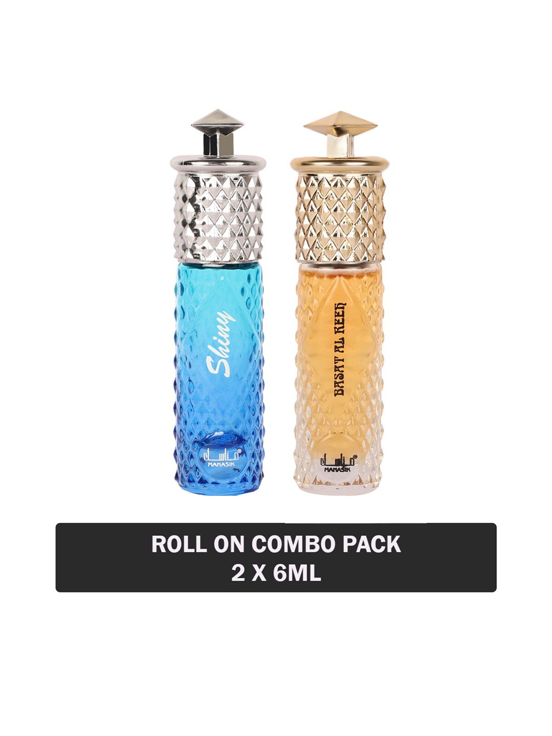 

MANASIK Set of Shiny Blue & Basat Al Reeh Long-Lasting Roll-On Attar - 6 ml each