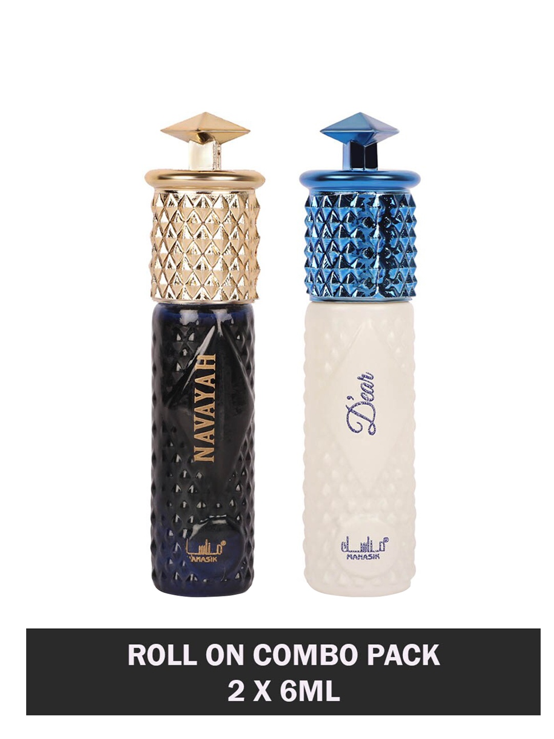 

MANASIK Set of Navayah & Dear Long-Lasting Roll-On Attar - 6 ml each, White