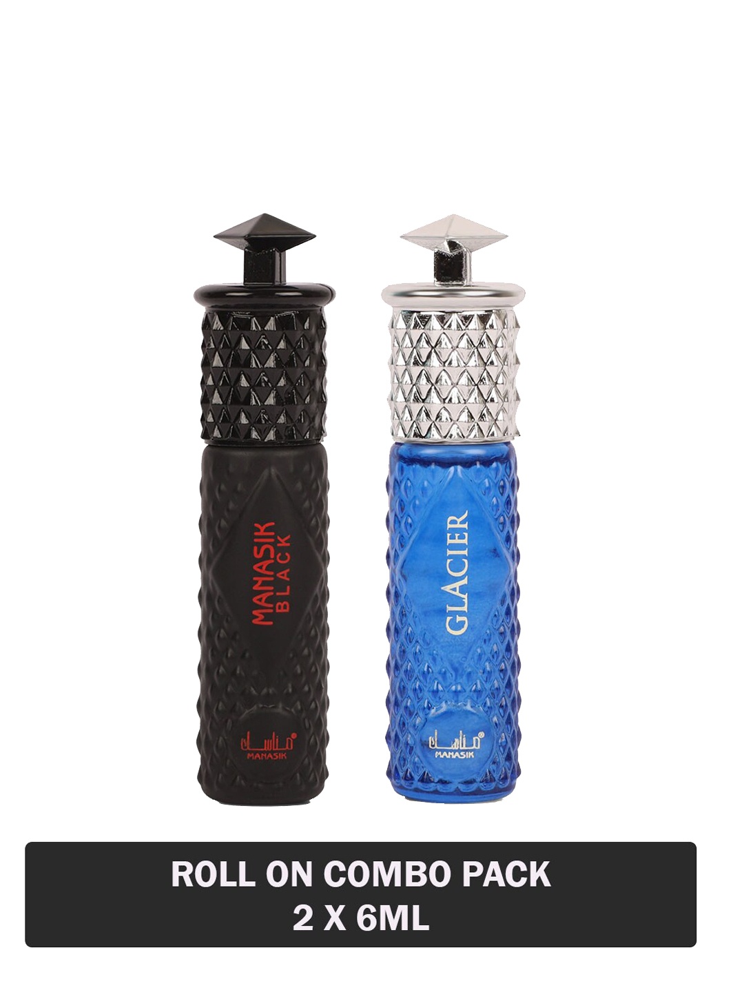

MANASIK Set of Black & Glacier Long Lasting Attars - 6 ml Each