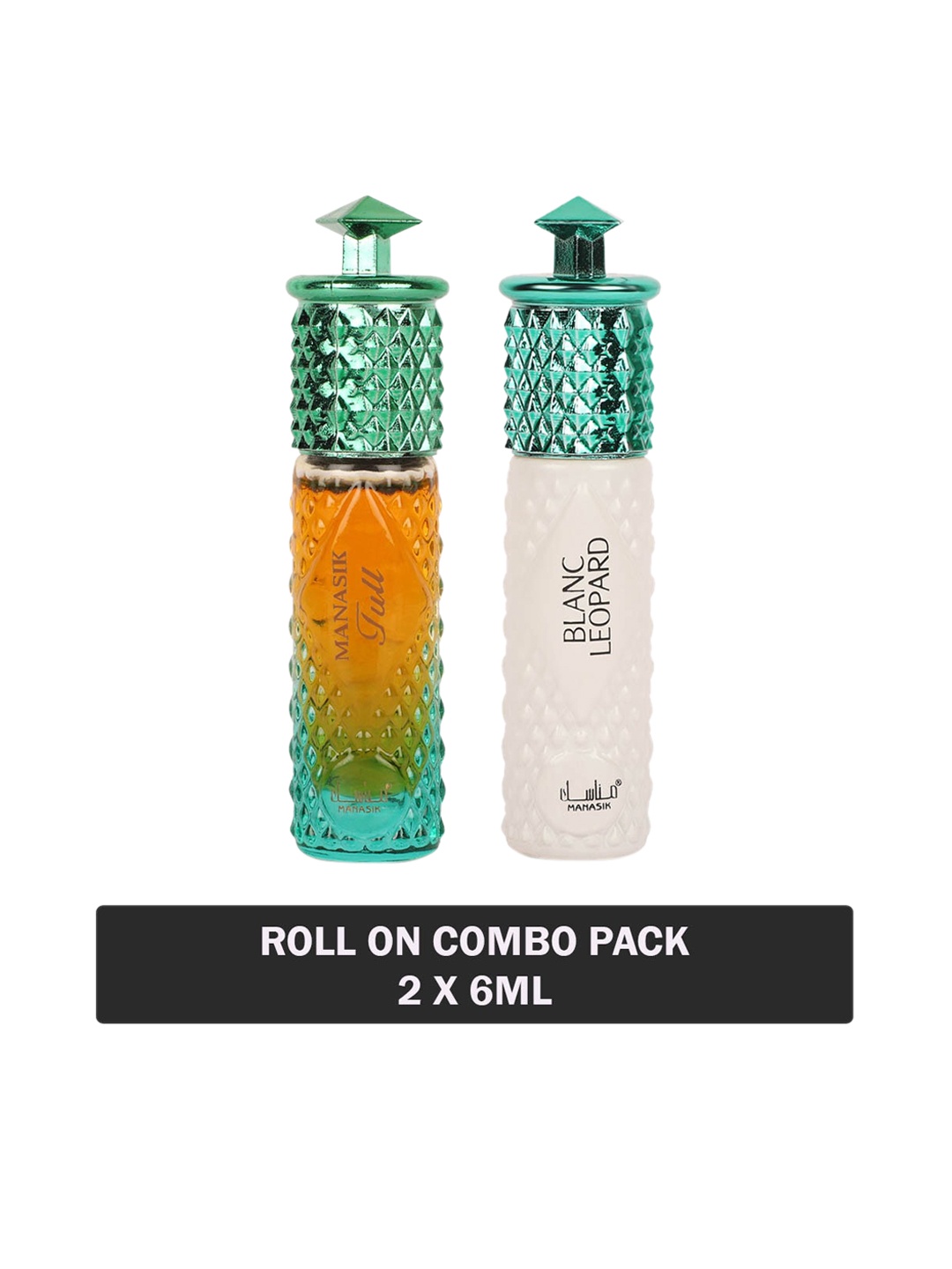 

MANASIK Set of Full & Blanc Leopard Long Lasting Attars - 6 ml Each, Orange