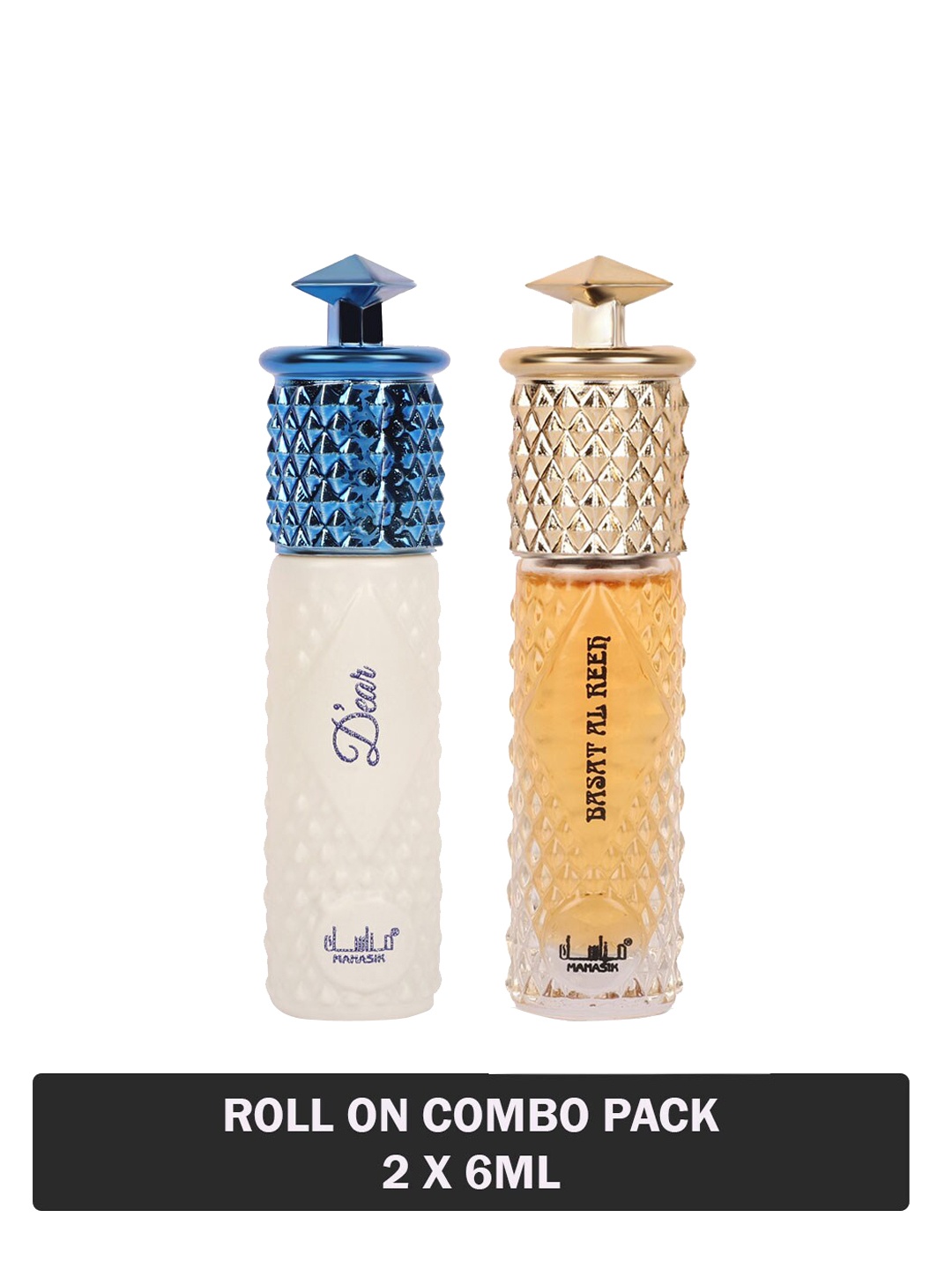 

MANASIK Set of D'ear & Basat Al Reeh Long Lasting Attars - 6 ml Each, White