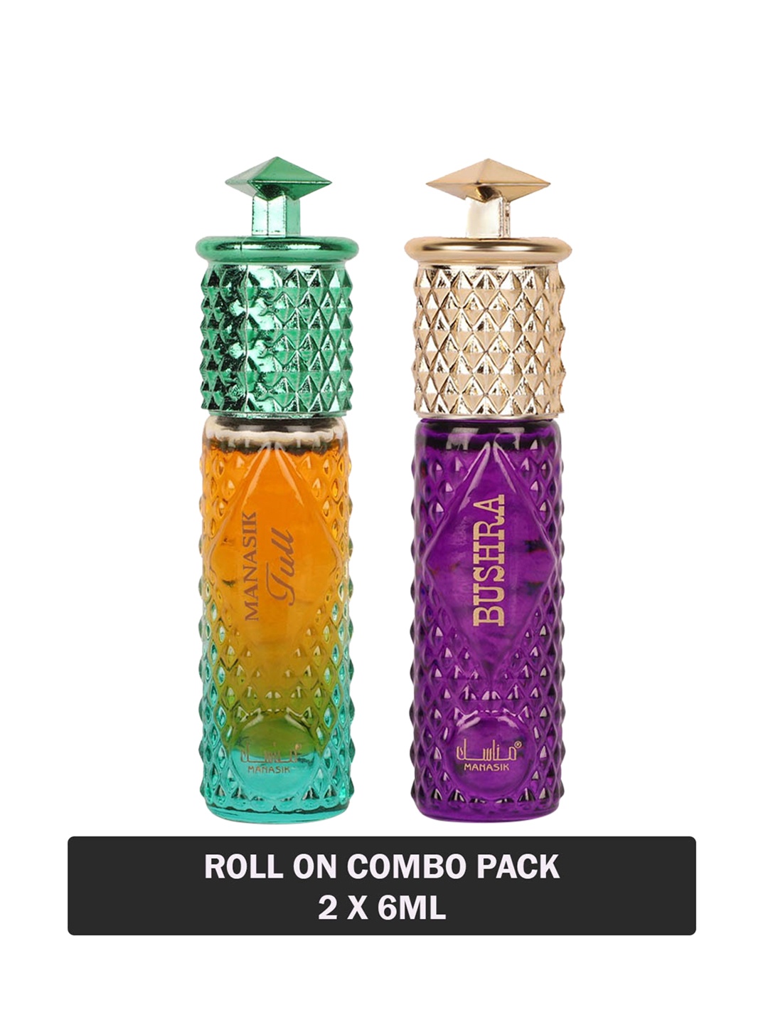 

MANASIK Set of Full & Bushra Long Lasting Attars - 6 ml Each, Orange