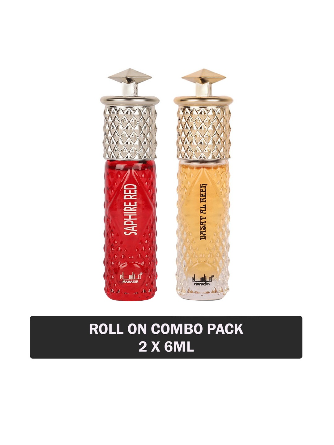 

MANASIK Set of Saphire Red & Basat Al Reeh Long Lasting Attars - 6 ml Each