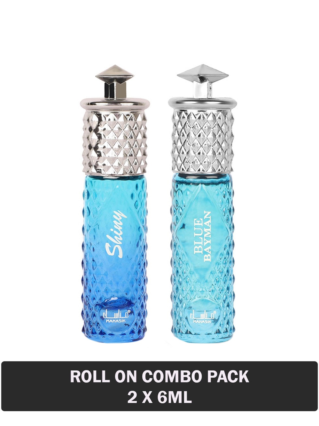 

MANASIK Men Set Of 2 Long Lasting Attars - 6 ml Each - Shiny Blue & Blue Bayman