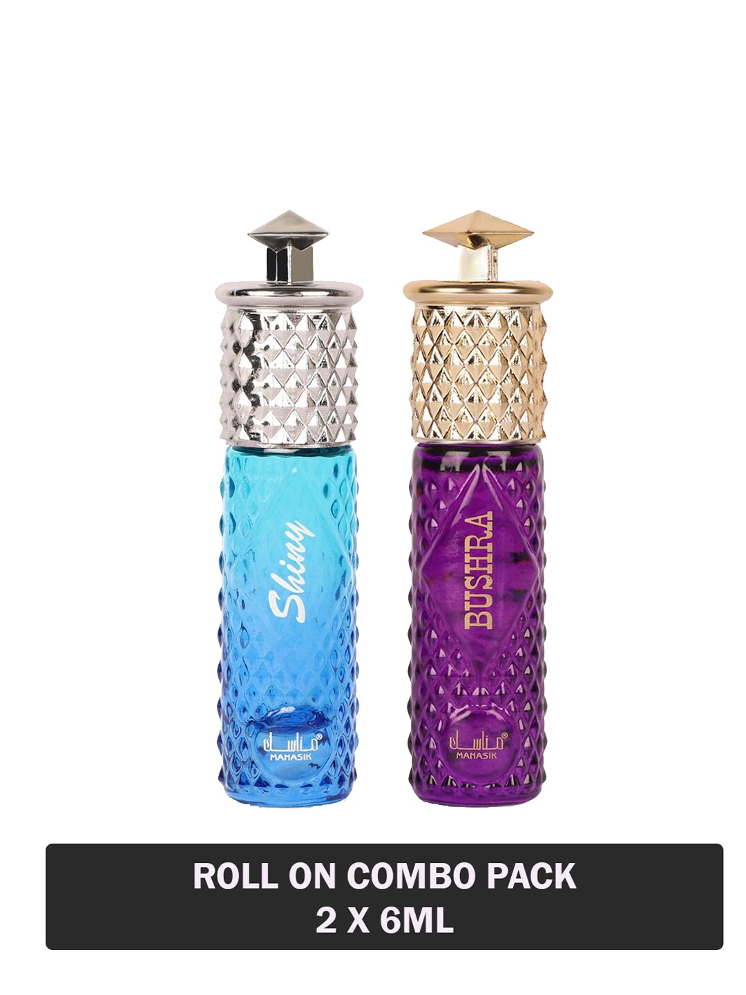 

MANASIK Set Of 2 Long Lasting Attars - 6 ml Each - Shiny Blue & Bushra