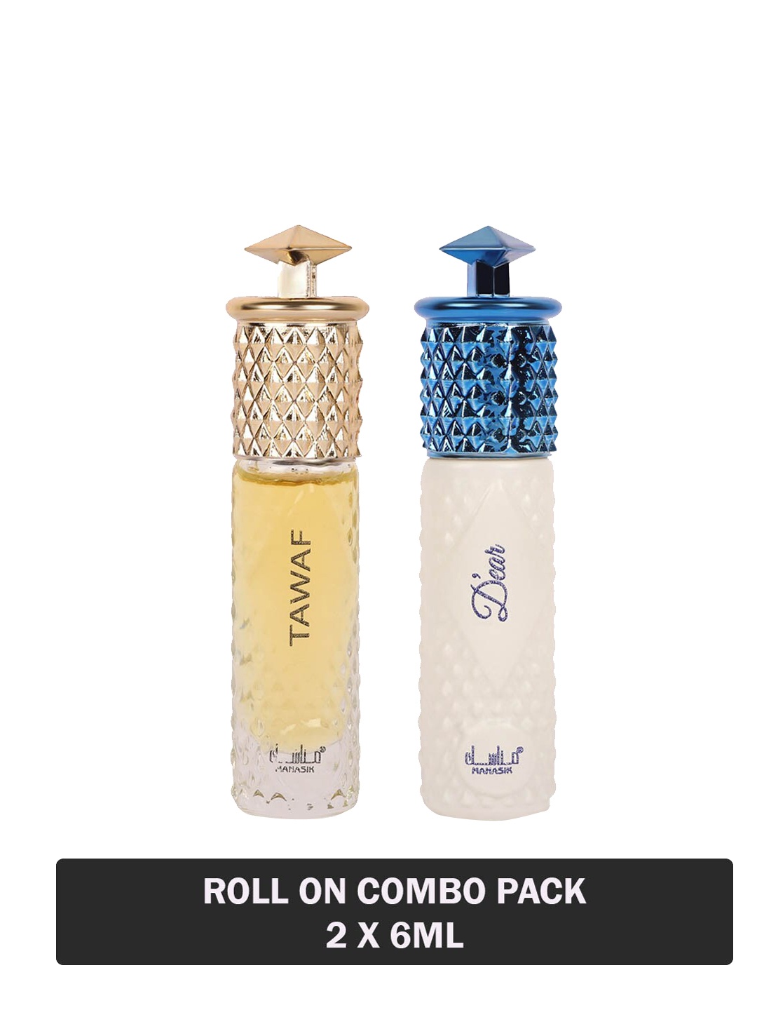 

MANASIK Set Of 2 Long Lasting Attars - 6 ml Each - Tawaf & D'ear, White
