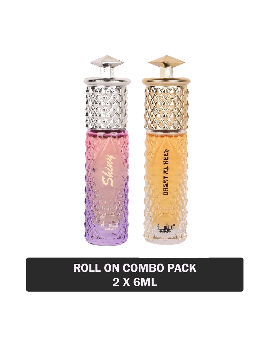 

MANASIK Set Of 2 Long-Lasting Roll-On Attars 6ml Each - Shiny Pink & Basat Al Reeh, Yellow