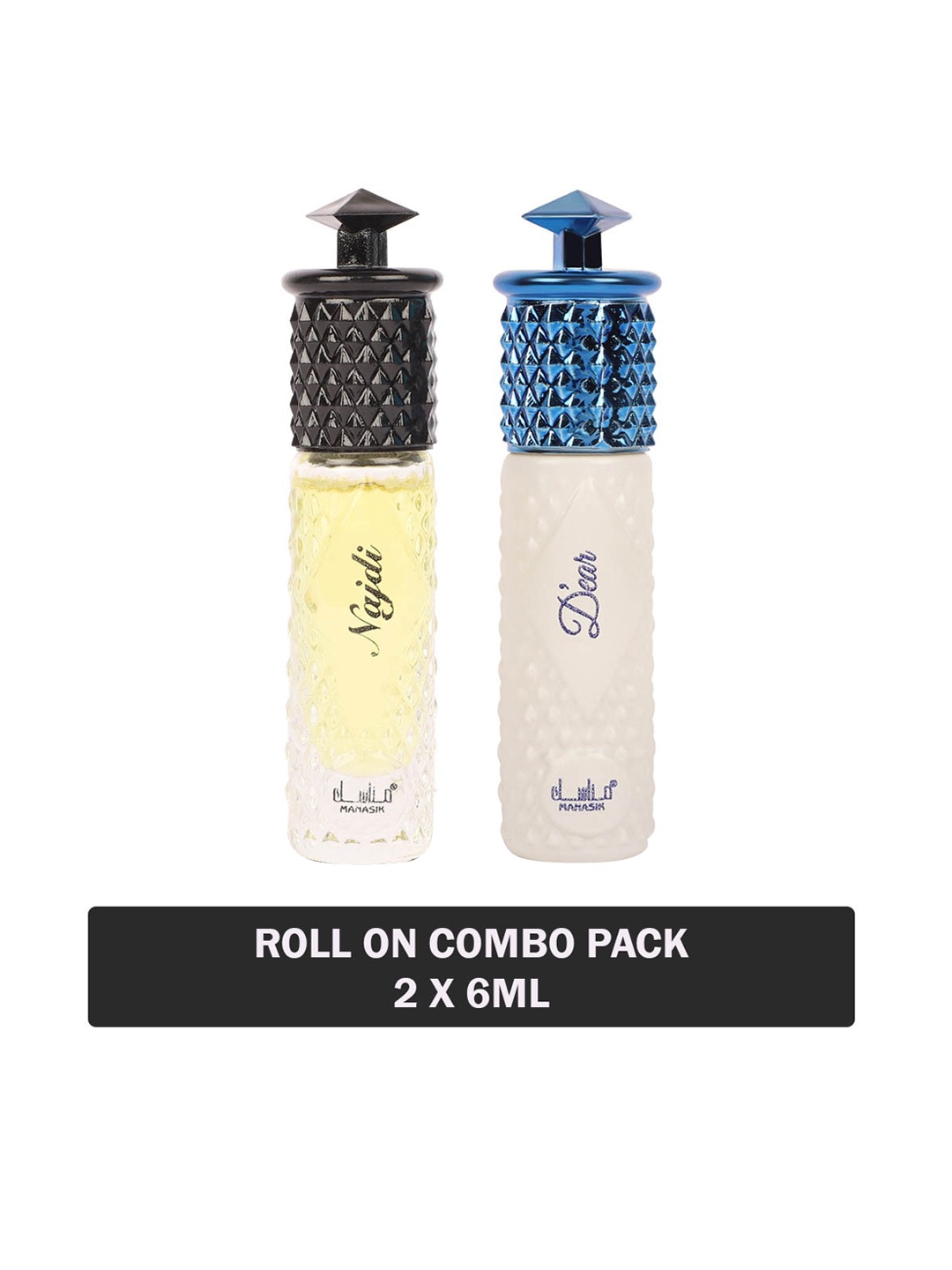 

MANASIK Set Of 2 Long-Lasting Roll-On Attars 6ml Each- Najdi & D'ear, White