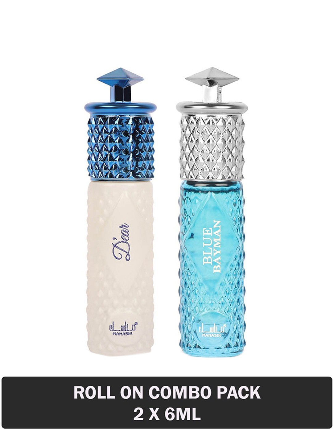

MANASIK Set Of 2 Long Lasting Attars 6 ml Each - D'ear & Blue Bayman, Transparent