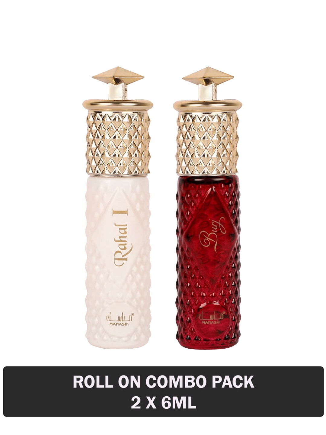 

MANASIK Set Of 2 Long Lasting Attars 6 ml Each - Rahal I & Burj, Transparent