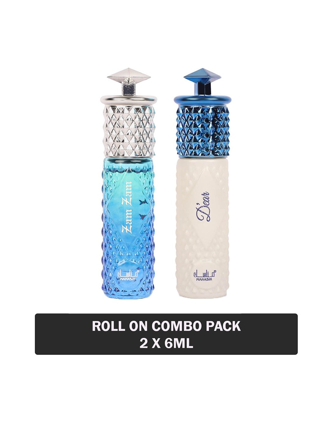 

MANASIK Set Of 2 Long Lasting Attars 6 ml Each - Zam Zam & D'ear, Transparent