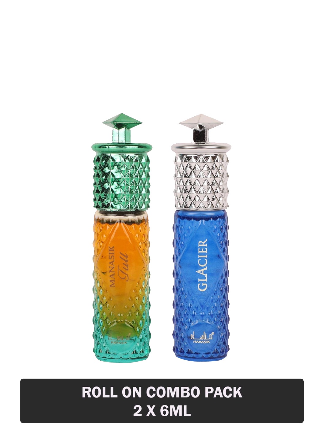 

MANASIK Set Of 2 Long Lasting Attars 6 ml Each - Full & Glacier, Transparent
