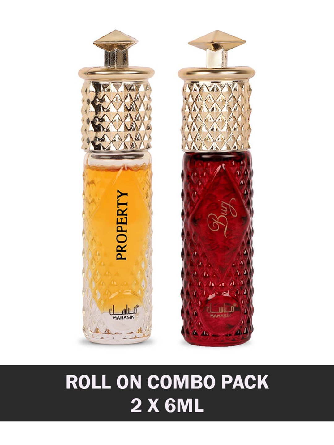 

MANASIK Set Of 2 Long Lasting Attars 6 ml Each - Property & Burj, Transparent