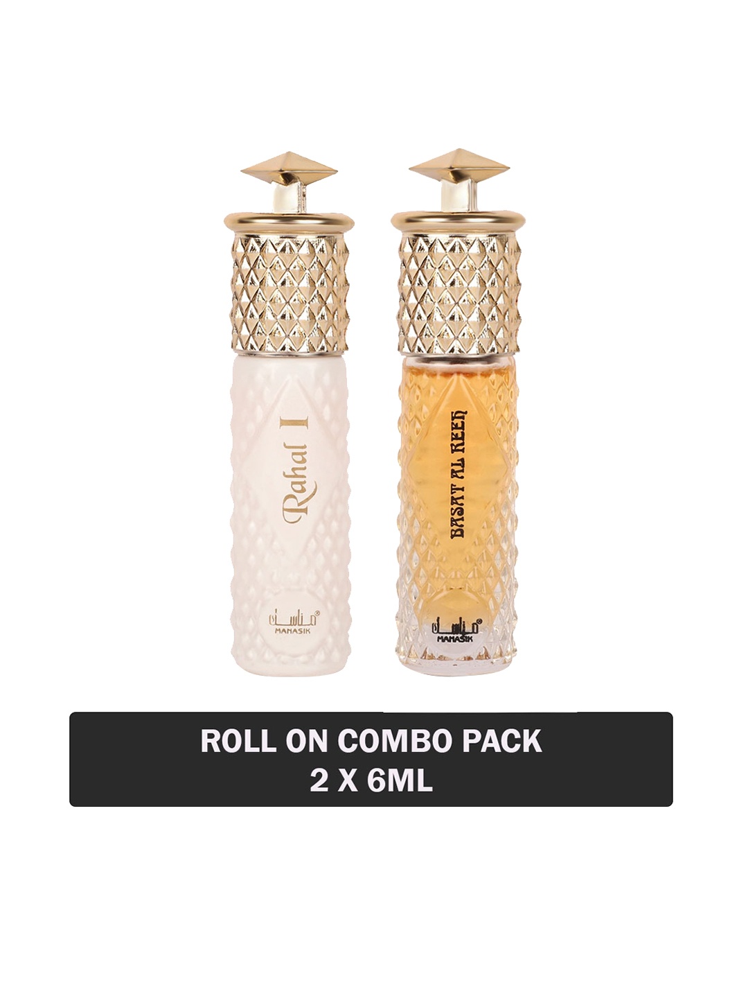 

MANASIK Set of Rahal I & Basat Al Reeh Long Lasting Attars - 6 ml Each, White