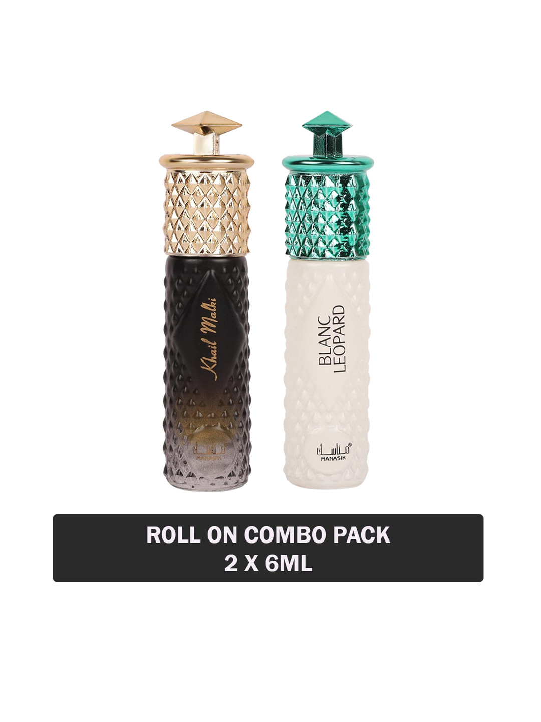 

MANASIK Set Of 2 Long Lasting Attars - 6 ml Each - Khail Malki & Blanc Leopard, White