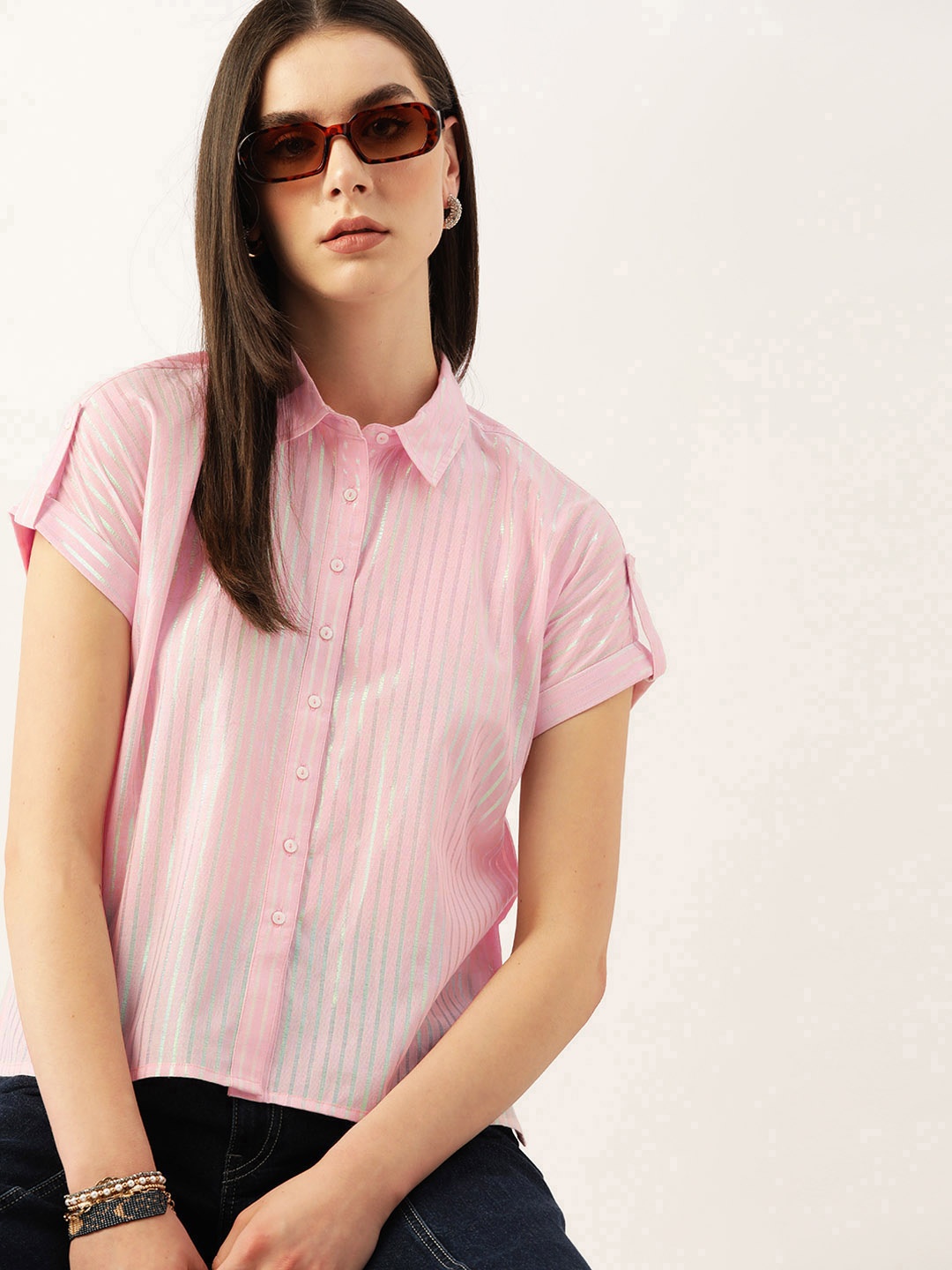 

Kook N Keech Striped Casual Cotton Shirt, Pink