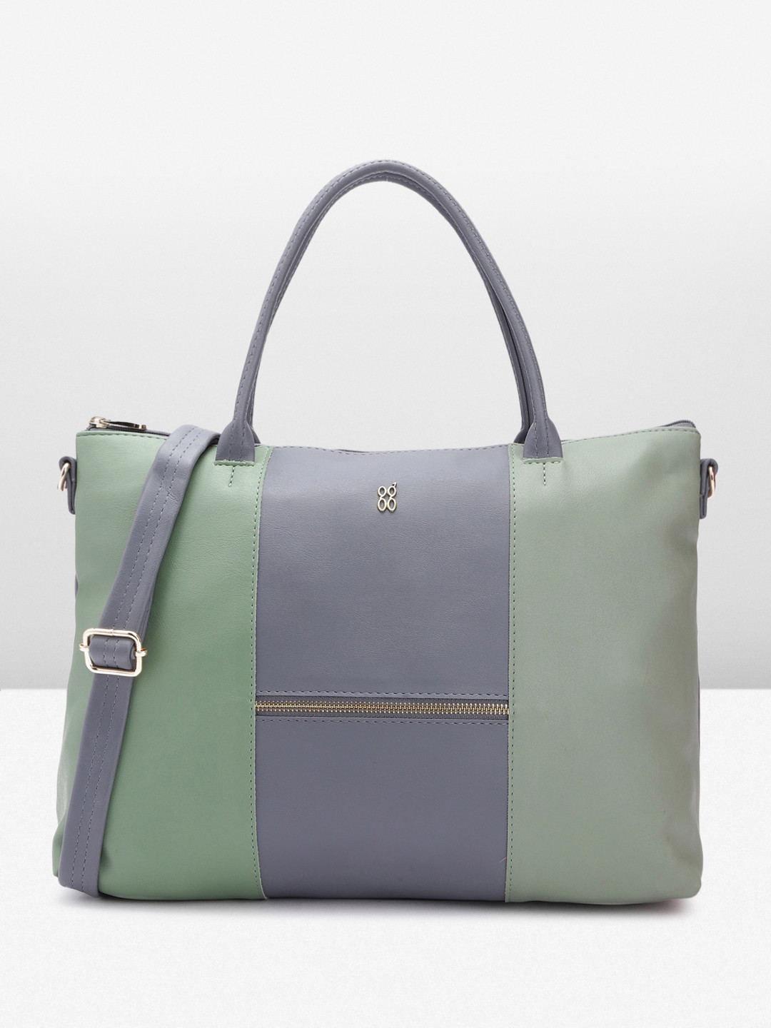

Baggit Colourblocked Laptop Handheld Bag, Grey
