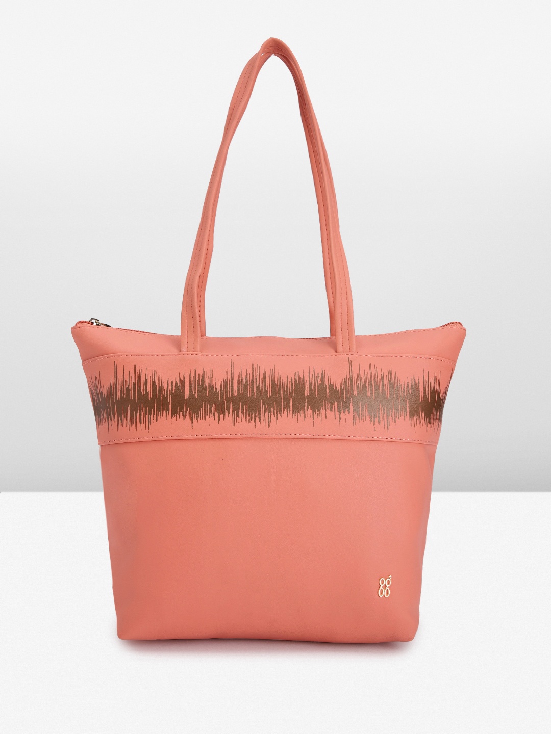 

Baggit Minimal Abstract Printed Structured Shoulder Bag, Peach