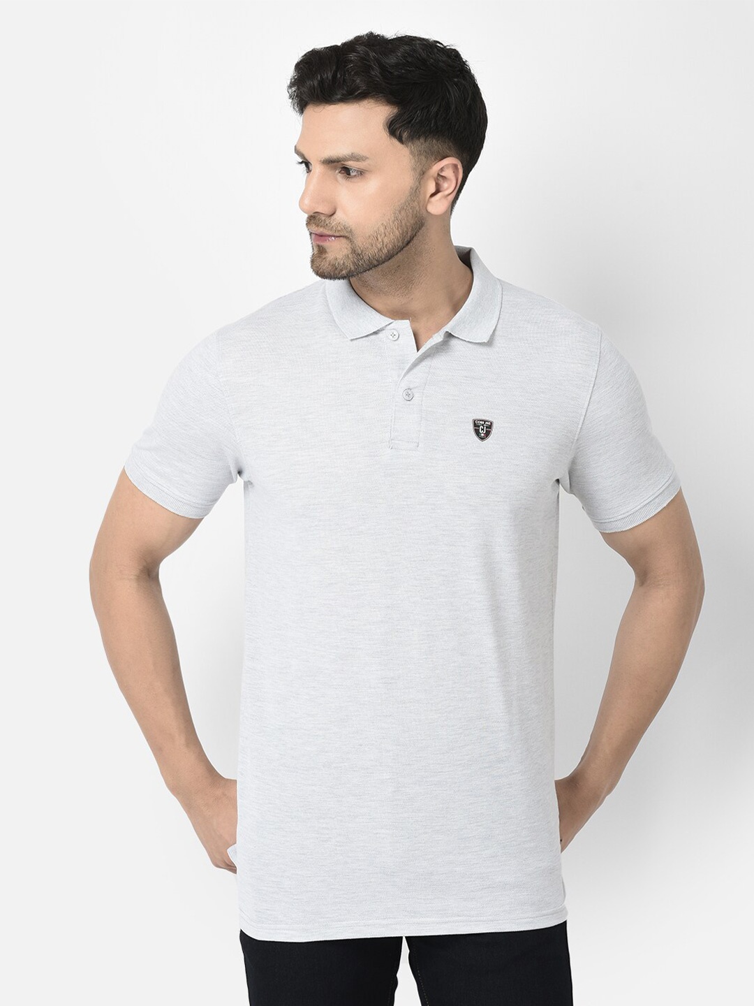 

COBB Polo Collar short Sleeve Cotton T-shirt, Grey